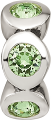 Sterling Silver Reflections August Preciosa Crystal Birthstone Bead