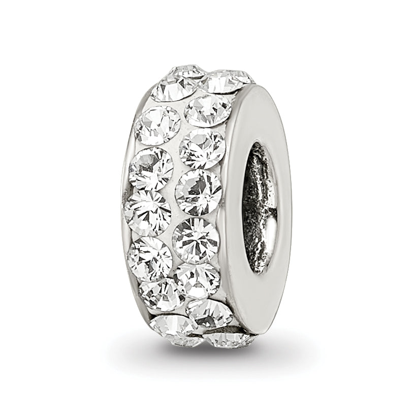 Sterling Silver Reflections April Double Row Preciosa Crystal Bead