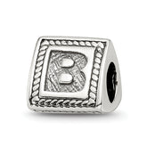 Sterling Silver Reflections Letter B Triangle Block Bead