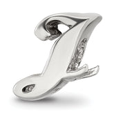 Sterling Silver Reflections Letter J Script Bead