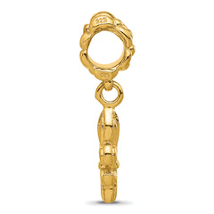 Sterling Silver Reflections Gold-plated Fleur De Lis Dangle Bead