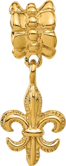 Sterling Silver Reflections Gold-plated Fleur De Lis Dangle Bead