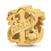 Sterling Silver Reflections Gold-plated Number 1 Mom Floral Bead