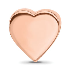 Sterling Silver Reflections Rose Gold-plated Polished Heart Bead