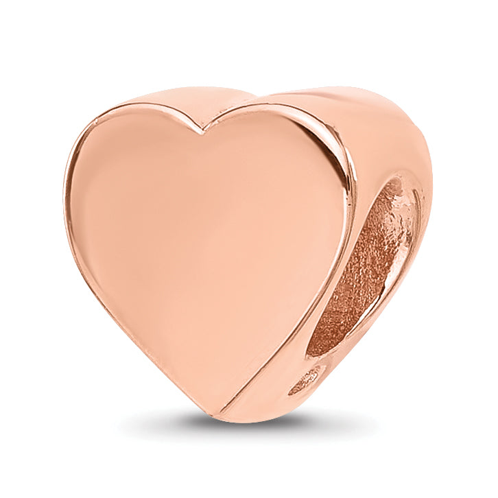 Sterling Silver Reflections Rose Gold-plated Polished Heart Bead