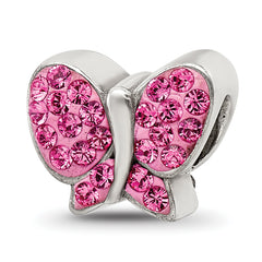 Sterling Silver Reflections Pink Preciosa Crystal Butterfly Bead