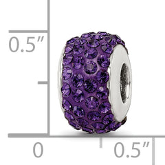 Sterling Silver Reflections Purple/Violet Full Preciosa Crystal Bead