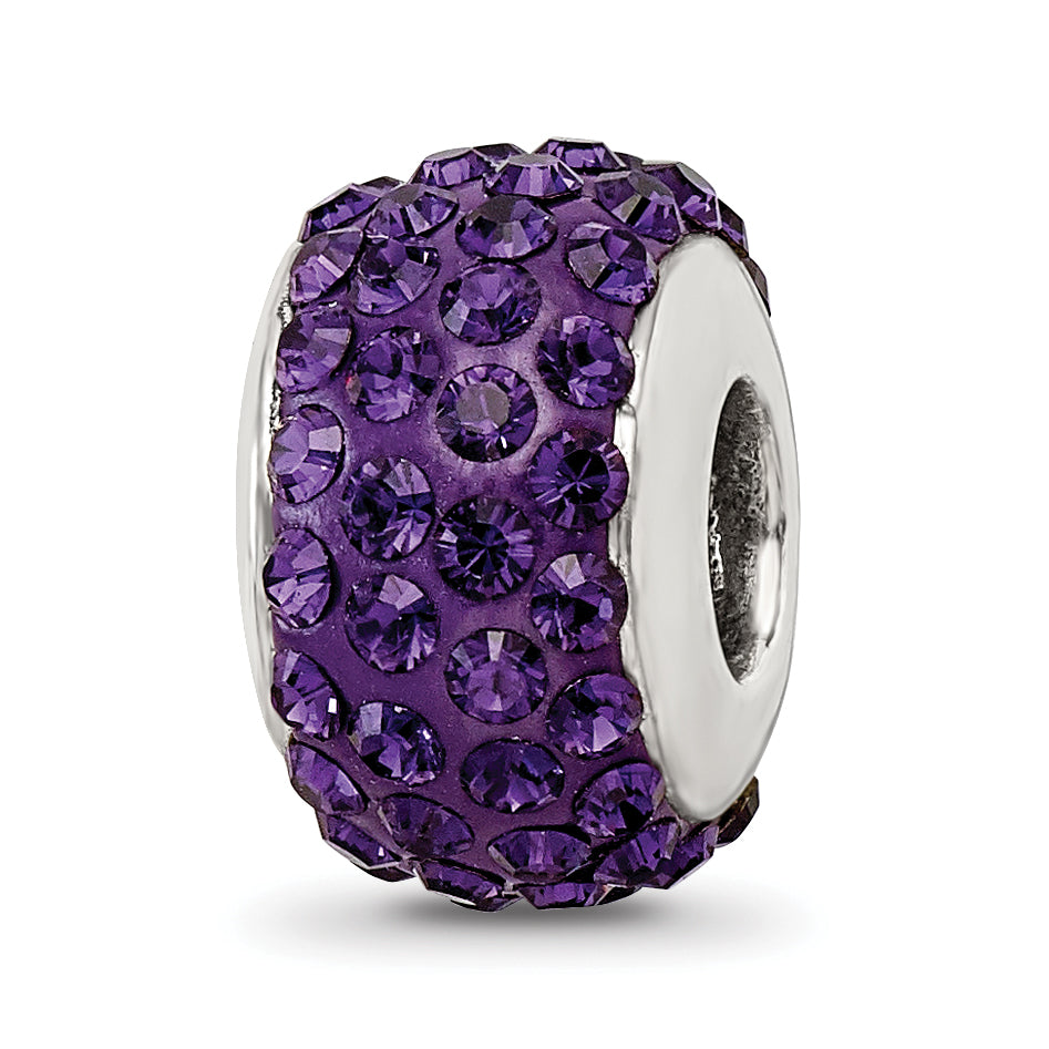 Sterling Silver Reflections Purple/Violet Full Preciosa Crystal Bead
