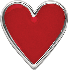 Sterling Silver Red Enameled Heart Reflections Bead
