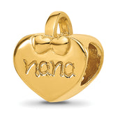 Sterling Silver Reflections Gold-plated Heart Nana Bead