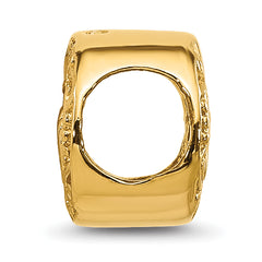 Sterling Silver Reflections Gold-plated Floral Mom Oval Bead