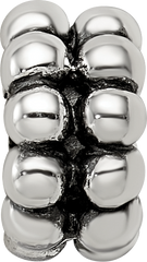 Sterling Silver 925 Polished Bali Bead with Solid Casted Design