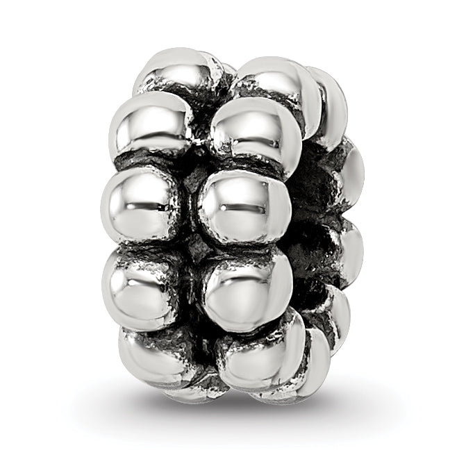 Sterling Silver 925 Polished Bali Bead with Solid Casted Design