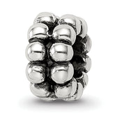 Sterling Silver 925 Polished Bali Bead with Solid Casted Design