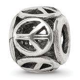 Sterling Silver Reflections Peace Sign Bead