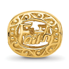 Sterling Silver Reflections Gold-plated Floral Faith Oval Bead