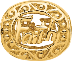 Sterling Silver Reflections Gold-plated Floral Faith Oval Bead