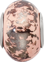 Sterling Silver Reflections Pink w/Platinum Foil Ceramic Bead