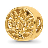 Sterling Silver Reflections Gold-plated Tree of Life Circle Bead