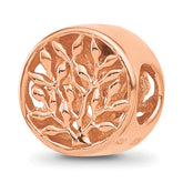 Sterling Silver Reflections Rose Gold-plated Tree of Life Circle Bead