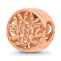 Sterling Silver Reflections Rose Gold-plated Tree of Life Circle Bead