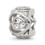 Sterling Silver Reflections Clear CZ Heart Bead