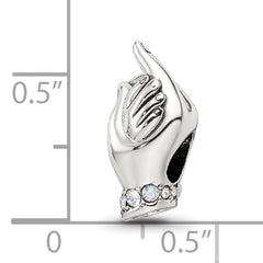 Sterling Silver Reflections Crystals Mother & Child Hand Bead