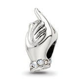 Sterling Silver Reflections Crystals Mother & Child Hand Bead