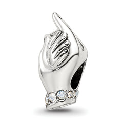 Sterling Silver Reflections Crystals Mother & Child Hand Bead