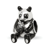 Sterling Silver Reflections Black Enamel Mama Panda Bead