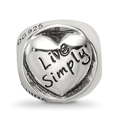Sterling Silver Reflections Live Simply Trilogy Bead