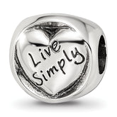 Sterling Silver Reflections Live Simply Trilogy Bead