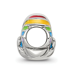 Sterling Silver Reflections Enamel Rainbow Bead