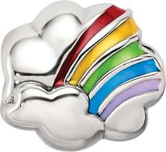 Sterling Silver Reflections Enamel Rainbow Bead