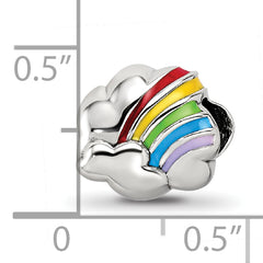 Sterling Silver Reflections Enamel Rainbow Bead