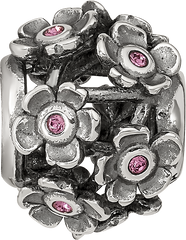 Sterling Silver Reflections Crystal Blossoms Bead