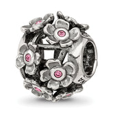 Sterling Silver Reflections Crystal Blossoms Bead
