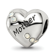 Sterling Silver Reflections Crystals Mother Heart Bead