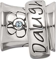 Sterling Silver Reflections Crystals Spinner Daughter Bead