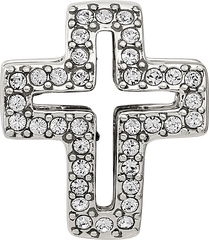 Sterling Silver Reflections Crystals Pav‚ Open Cross Bead