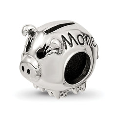 Sterling Silver Reflections Fun Money Piggy Bank Bead