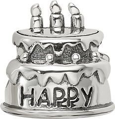 Sterling Silver Reflections Birthday Cake Bead