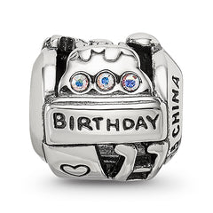 Sterling Silver Reflections Crystals Birthday Collage Bead