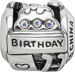 Sterling Silver Reflections Crystals Birthday Collage Bead