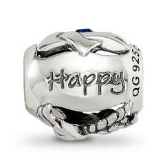 Sterling Silver Reflections Crystals Happy Hanukkah Bead