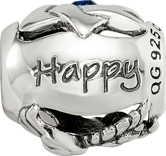 Sterling Silver Reflections Crystals Happy Hanukkah Bead