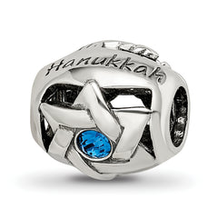 Sterling Silver Reflections Crystals Happy Hanukkah Bead