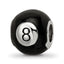 Sterling Silver Reflections Rhodium-plated Black Enamel 8-Ball Bead