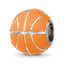 Sterling Silver Reflections Rhodium-plated Orange Enamel Basketball Bead