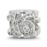 Sterling Silver Reflections Pink Enameled Crystal 16 Bead